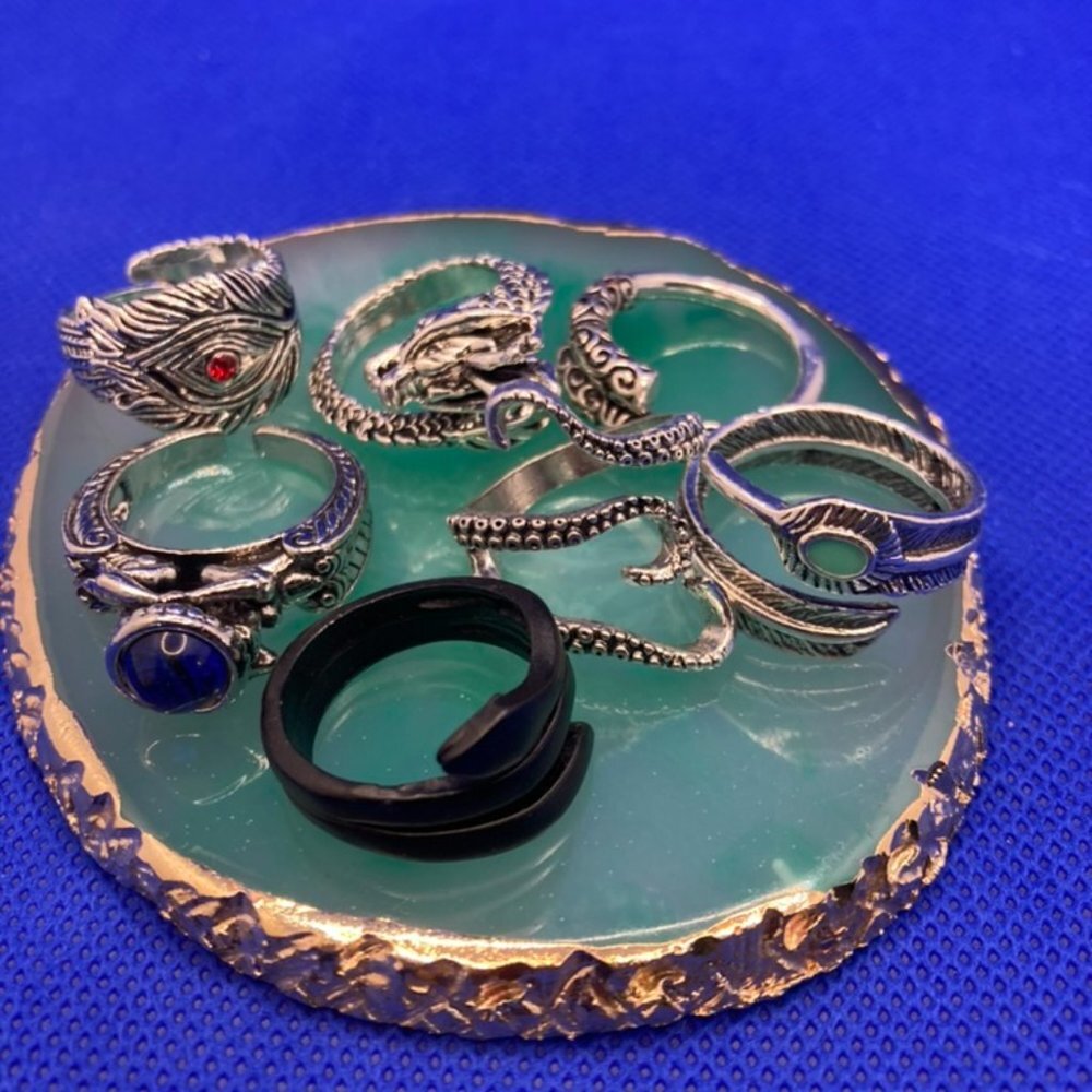 12Pcs Punk Rings for Men - Picture 1 of 10